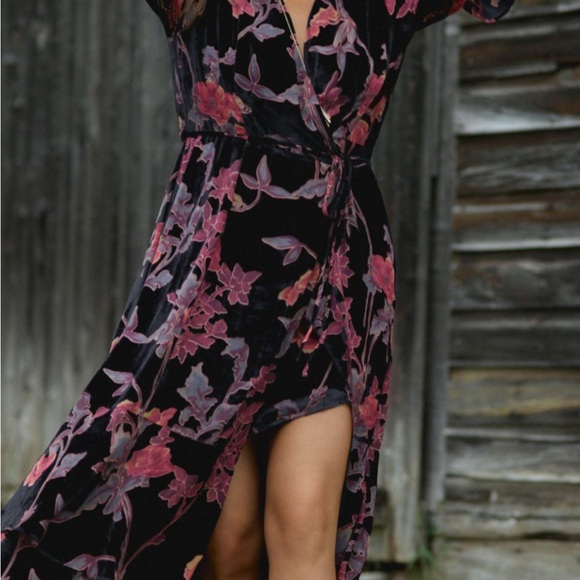 Anthropologie Floral Maxi Dress - Black and Pink NWT sz18 - Picture 2 of 6